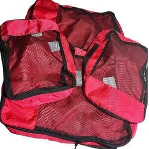 Amazon Essentials Red 4 piece Packing Cubes 2 Lg & 2 Med Luggage Organizers